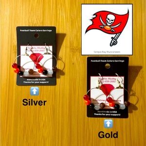 Tampa Bay Buccaneers Team Colors Hoop Earrings